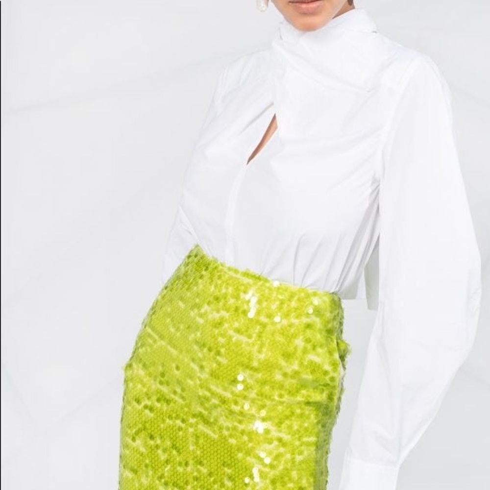 GANNI Twist Detail Long Sleeve Blouse